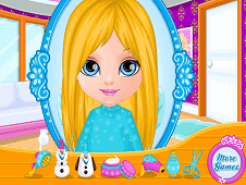 Baby Barbie Frozen Hair Salon