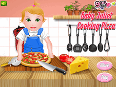 Baby Juliet Cooking Pizza