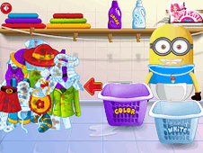 Baby Minion Washing Clothes