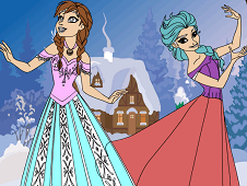 Elsa And Anna Coloring