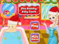 Elsa Bathing Baby Santa