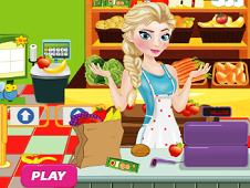 Elsa Cleaning the Supermarket