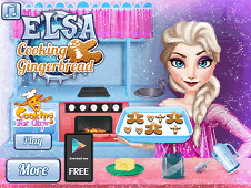Elsa Cooking Gingerbread