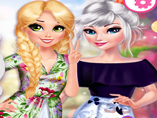 Elsa and Rapunzel Pretty in Floral Online