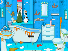Frozen Elsa Winter Bathroom Cleaning