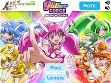 Glitter Force Coloring Online