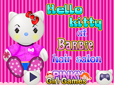 Hello Kitty At Barbie Hair Salon
