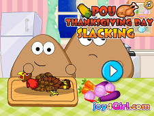 Pou Thanksgiving Day Slacking Online