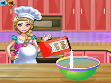 Pregnant Elsa Baking Pancakes