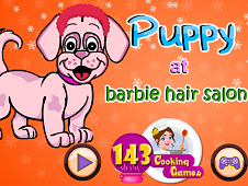 Puppy At Barbie Hair Salon