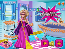 Super Barbie Bathroom Clean Up