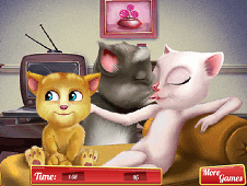 Talking Tom And Angela Kissing