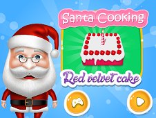 Santa Cooking Red Velvet Cake