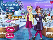 Elsa And Anna Winter Dress Up