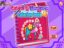 Horse And Unicorn Coloring Book
