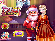 Elsa And Santa Christmas Cleaning