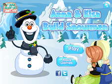 Anna and Elsa Build Snowman