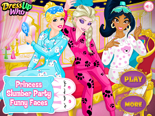 Princess Slumber Party Funny Faces Online