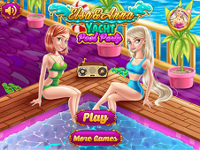 Elsa and Anna Yacht Pool Party