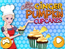 Elsa Cooking Ginger Pumpkin Cupcakes
