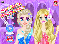 Elsa vs Barbie Make Up Contest