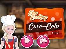 Elsa Cooking Coca Cola Cake