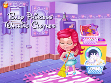 Baby Princess Washing Clothes