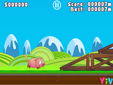 Pink Running Pig