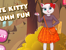White Kitty Autumn Fun