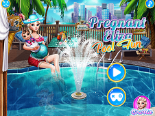 Pregnant Eliza Pool Fun