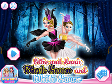 Ellie And Annie Black Swan And White Swan