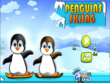 Penguins Skiing 