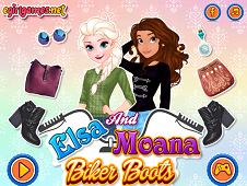 Elsa And Moana Biker Boots