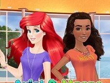 Ariel and Moana Princess on Vacation Online
