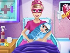 Barbie Super Hero and the Newborn Baby
