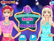 BFFS FASHION SHOWDOWN BARBIE VS RAPUNZEL jogo online no