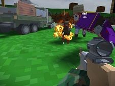 Blocky Zombie and Vehicle Shooting Online