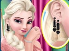 Elsa First Earring Trying Online