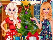 Elsa and Barbie Christmas Eve