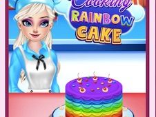 Elsa Cooking Rainbow Cake Online