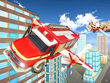 Flying Fire Truck Driving Sim