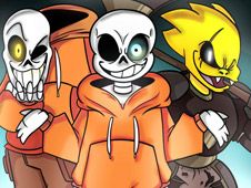 FNF: Distrusted vs Sans Papyrus and Alphys Online