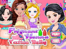 Pregnant Henna Tattoo Belly