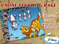 Bambi and Friends Online Coloring Page Online