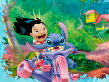 Lilo and Stitch Motorbike Puzzle Online