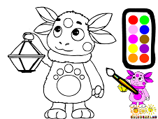 Luntik with a lamp Coloring