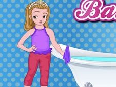 Little Girl Bathroom Cleaning