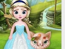 Little Elsa Save Stray Cat