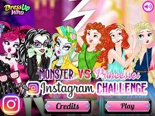 Monster vs Disney Princesses Instagram Challenge