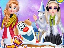 Princesses and Olaf Winter Style Online